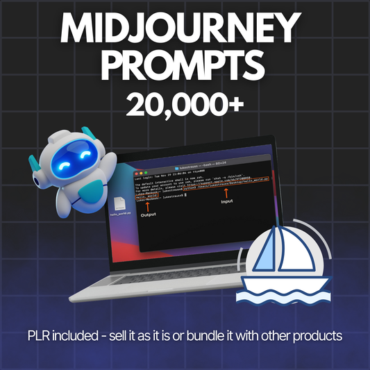 MidJourney Prompts (20,000+) - Alpha Digital Kit - plr