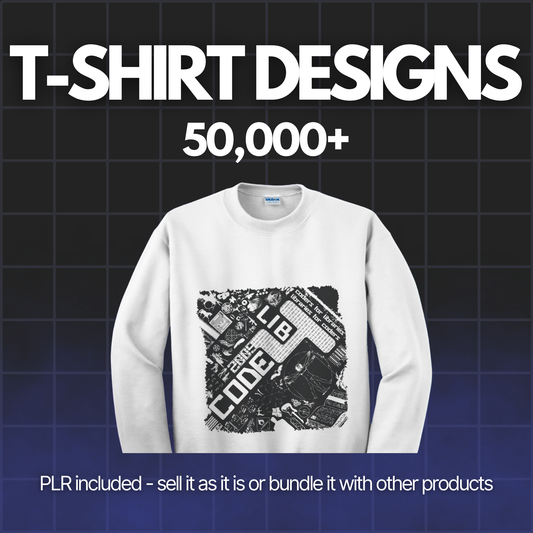 T-Shirt Designs Pack (50,000+) - Alpha Digital Kit - plr
