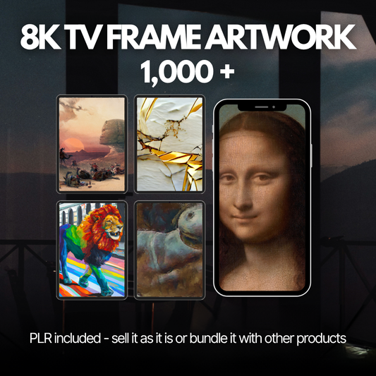 8K TV Frame Artwork Bundle (1,000+) - Alpha Digital Kit - plr