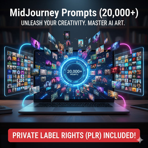 MidJourney Prompts (20,000+) - Alpha Digital Kit - plr - bundle - business